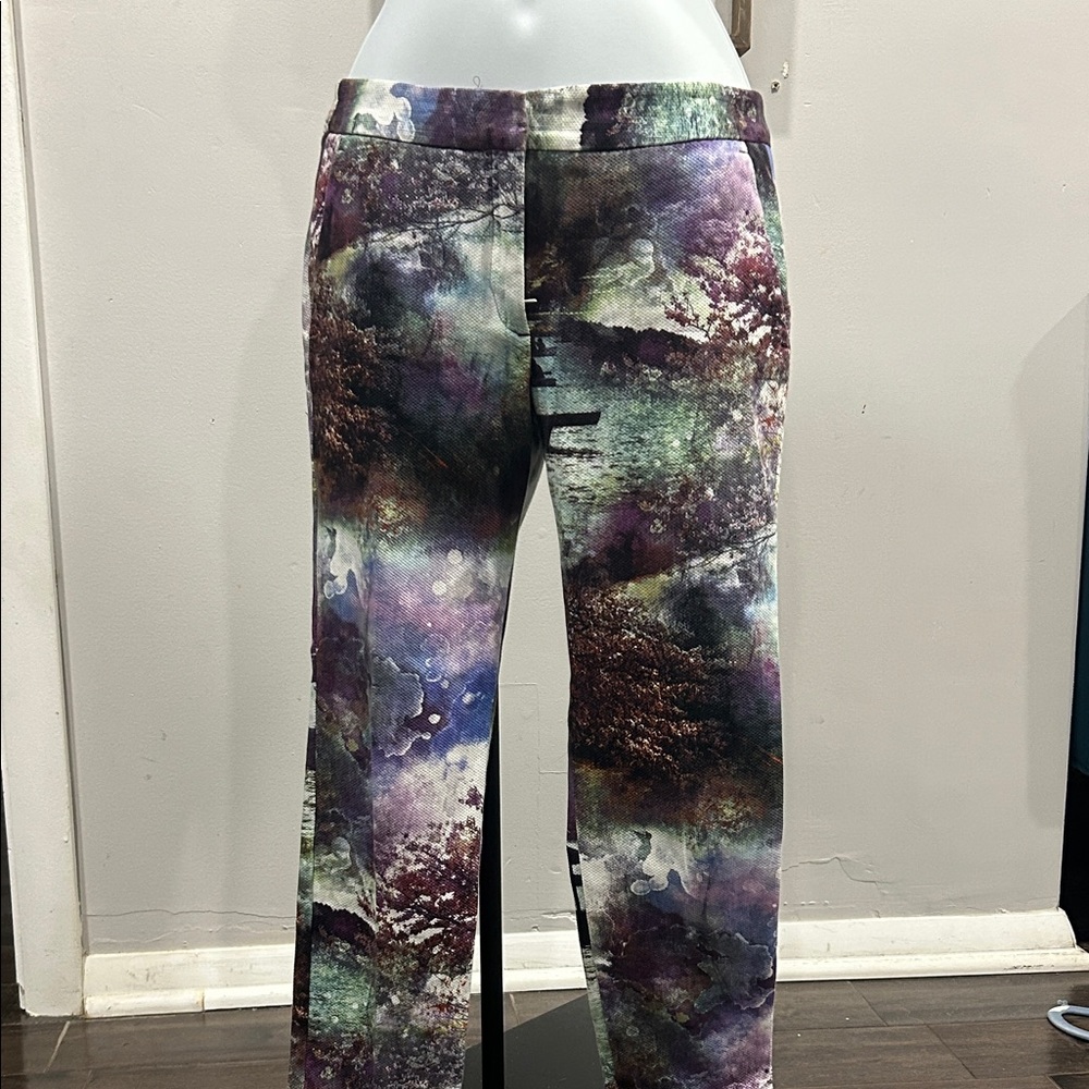 Zara Basic Multicolor Abstract Pants - image 1